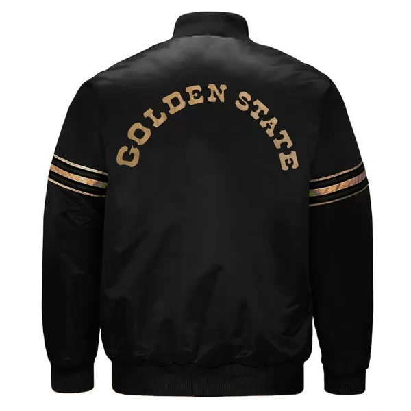 Starter Black NBA Golden State Warriors Full-Snap Satin Jacket