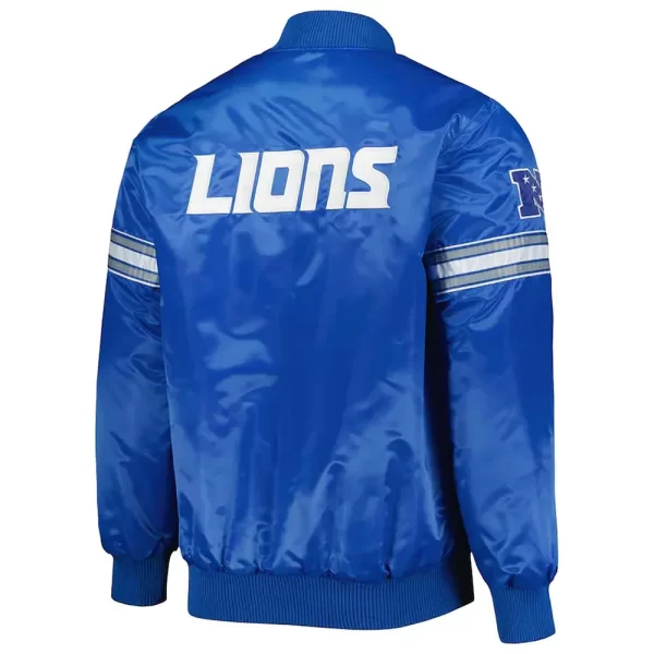 Starter Blue Detroit Lions The Pick and Roll Satin Full-Snap Jacket