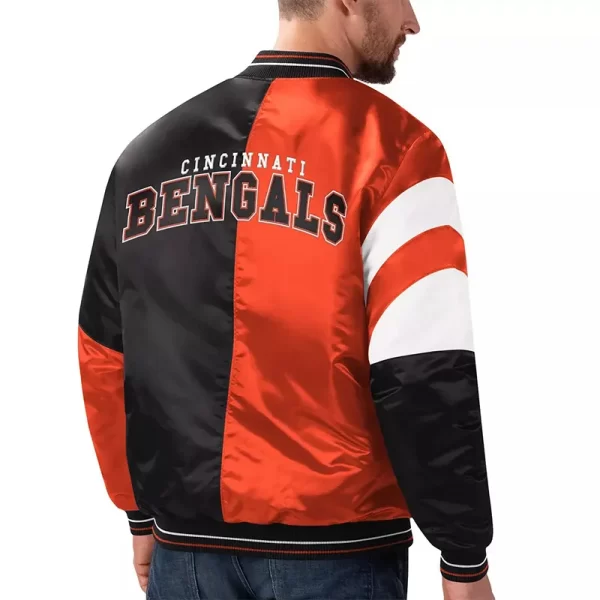 Starter Cincinnati Bengals Varsity Black and Orange Jacket