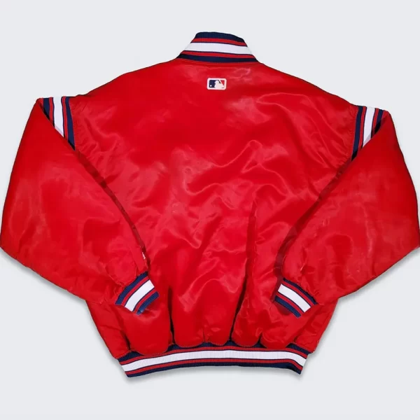 Starter Cleveland Indians 90s Red Satin Bomber Jacket