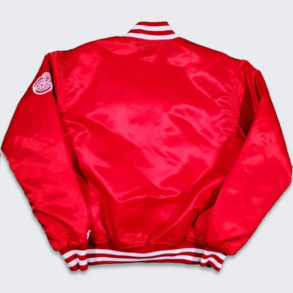 Starter Detroit Red Wings 80s Red Satin Bomber Jacket