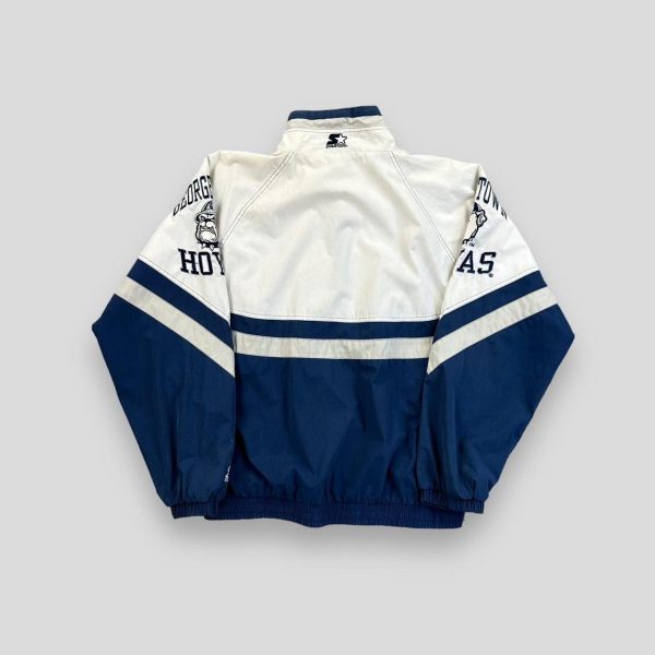 Starter Men's White and Navy Blue Satin Jacket