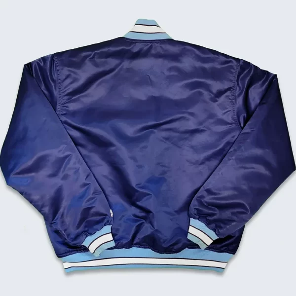 Starter SS Lazio 80s Full-Snap Blue Satin Bomber Jacket