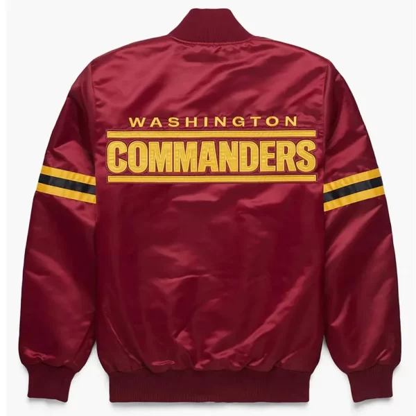 Starter Washington Commanders Maroon Satin Bomber Jacket