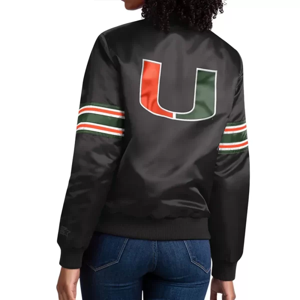 Striped Miami Hurricanes Satin Jackets