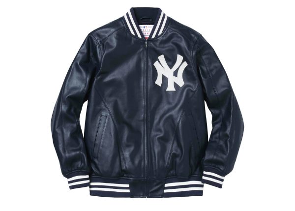 Supreme Yankees Navy Varsity Jacket