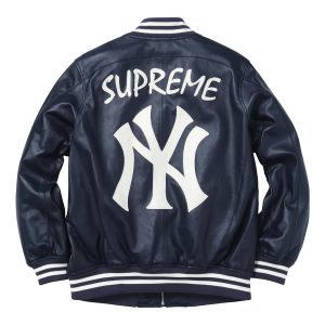 Supreme Yankees Navy Varsity Jacket