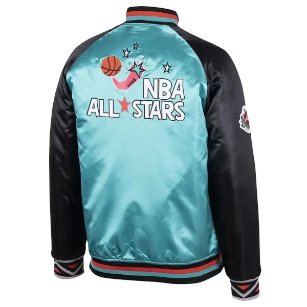 Teal and Black 1996 NBA All-Star Game Satin Full-Snap Jacket