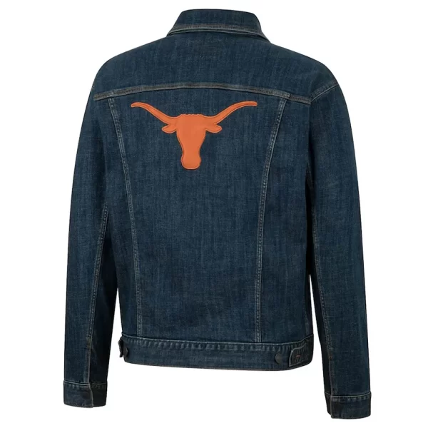 Texas Longhorns Retro Denim Button-Up Navy Jacket