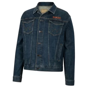 Texas Longhorns Retro Denim Navy Blue Jacket