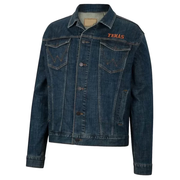 Texas Longhorns Retro Denim Navy Blue Jacket