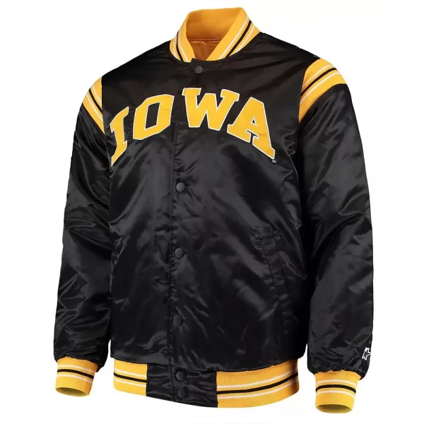 The Enforcer Iowa Hawkeyes Black Satin Jacket