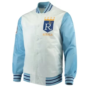 The Legend Kansas City Royals White and Blue Satin Jacket