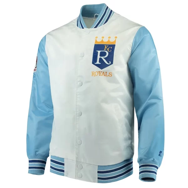 The Legend Kansas City Royals White and Blue Satin Jacket