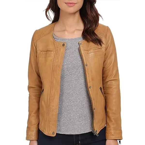 The Originals Danielle Campbell Tan Leather Jacket