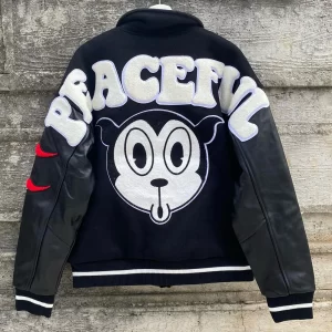 The Peaceful People Letterman Wool Jacket