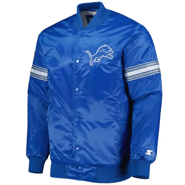 The Pick and Roll Detroit Lions Satin Blue Jacket