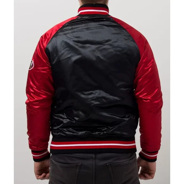 Tough Season Chicago Bulls Black & Red Full-Snap Satin Jacket