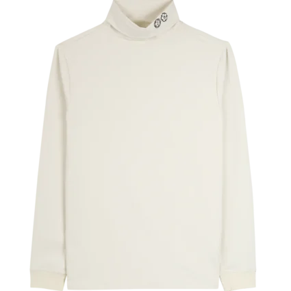 Unisex Cream Nylon Turtleneck Jacket