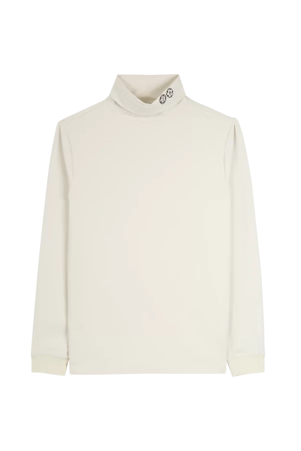 Unisex Cream Nylon Turtleneck Jacket