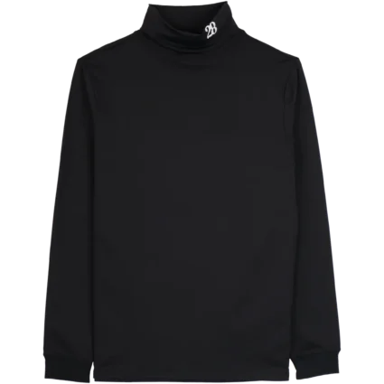 Unisex Turtleneck Black Nylon Jacket