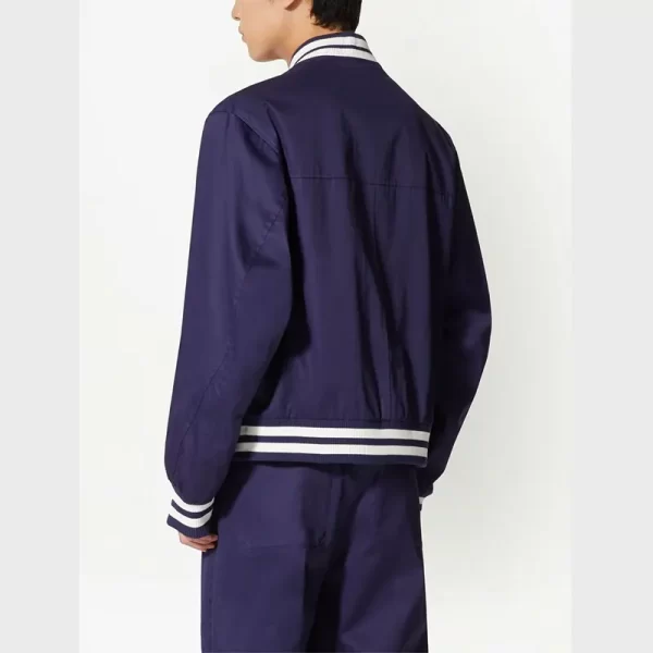 Valentino Garavani Blue Logo Varsity Jacket