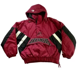 Vintage 90s Starter NCAA Arkansas Razorbacks winter Satin jacket