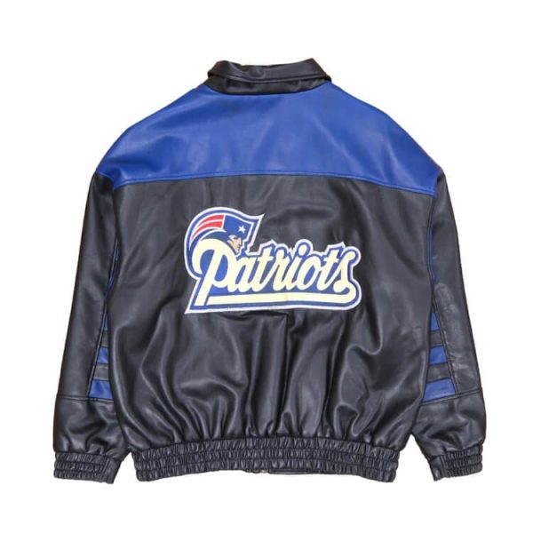 Vintage NFL New England Patriots Black Leather Jacket