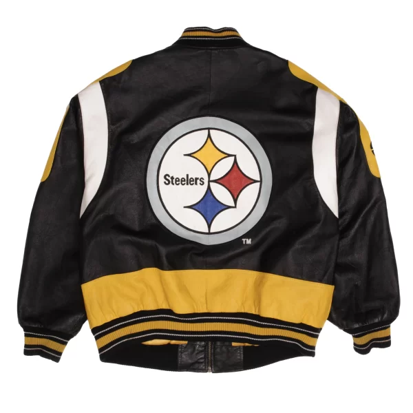 Vintage NFL Pittsburg Steelers Carl Banks Black Leather Jacket