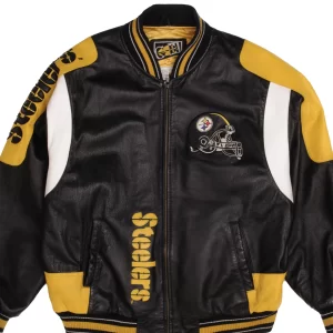 Vintage NFL Pittsburg Steelers Carl Banks Leather Jacket