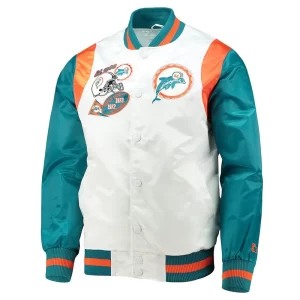 White & Aqua Miami Dolphins Retro The All-American Jacket