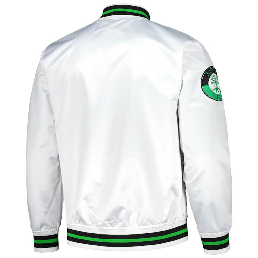 White MLS Team Austin FC Satin Jacket