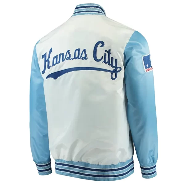 White and Blue The Legend Kansas City Royals Satin Jacket