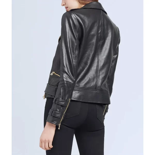 Women’s Billie Double Breasted Leather Belted Jacket