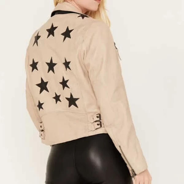 Women’s Christy Scatter Star Leather Jacket.