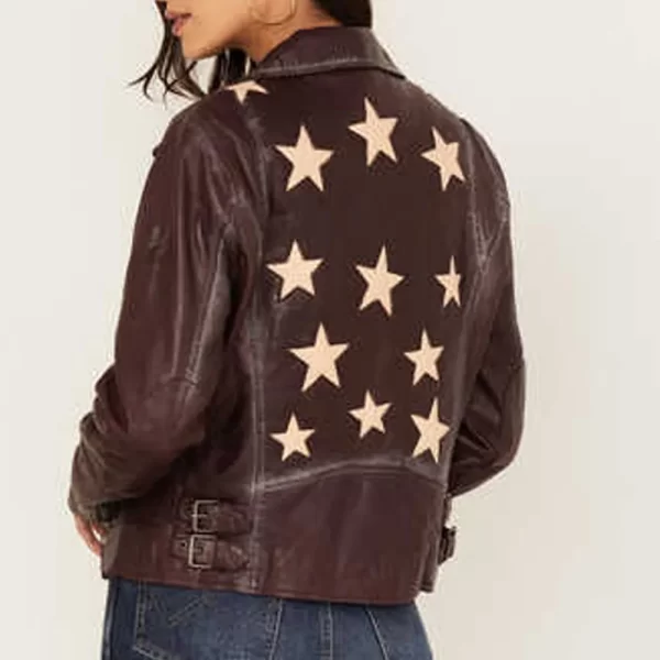 Women’s Christy Scatter Star Leather Jacket