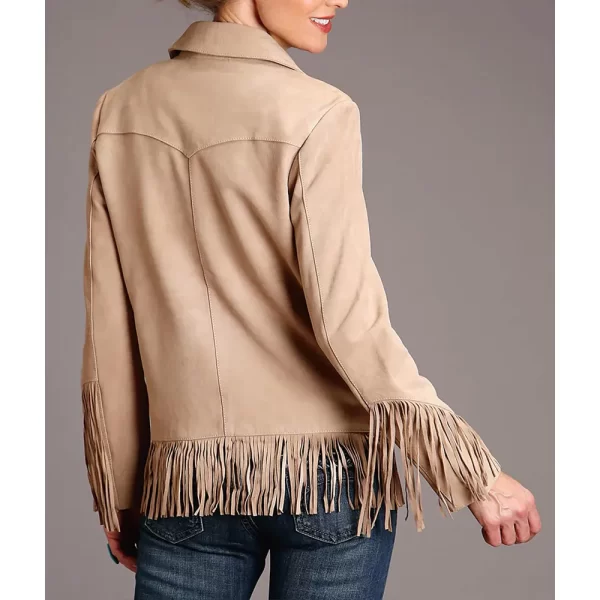 Women’s Fringe Suede Leather Brown Jacket