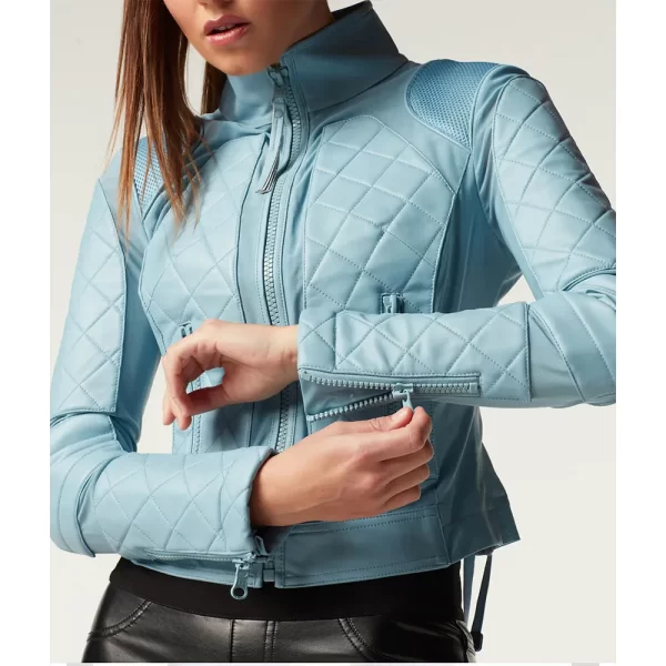 Women’s Moto Leather & Mesh Blue Jackets