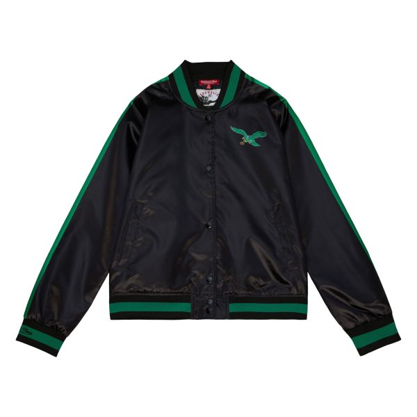 Women's Raglan Satin Black Jacket Philadelphia Eagles