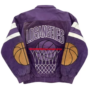 80’s Los Angeles Basketball Bomber Leather Jacket