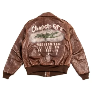 A-2 Brown Leather Jacket 100th Bomb Group Chapel In The Flak