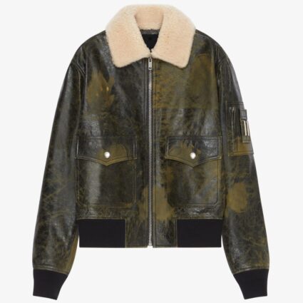 Aviator Naval Leather Jacket With Pockets