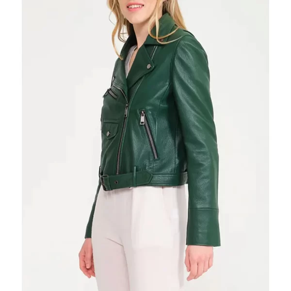 Barracuda Queens Tea Stjarne Green Leather Jacket