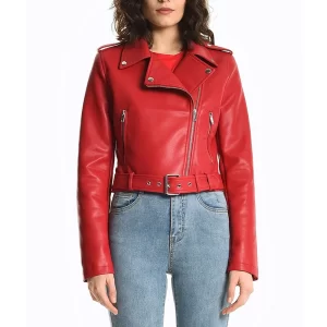 Becky G NYC Red Leather Jacket