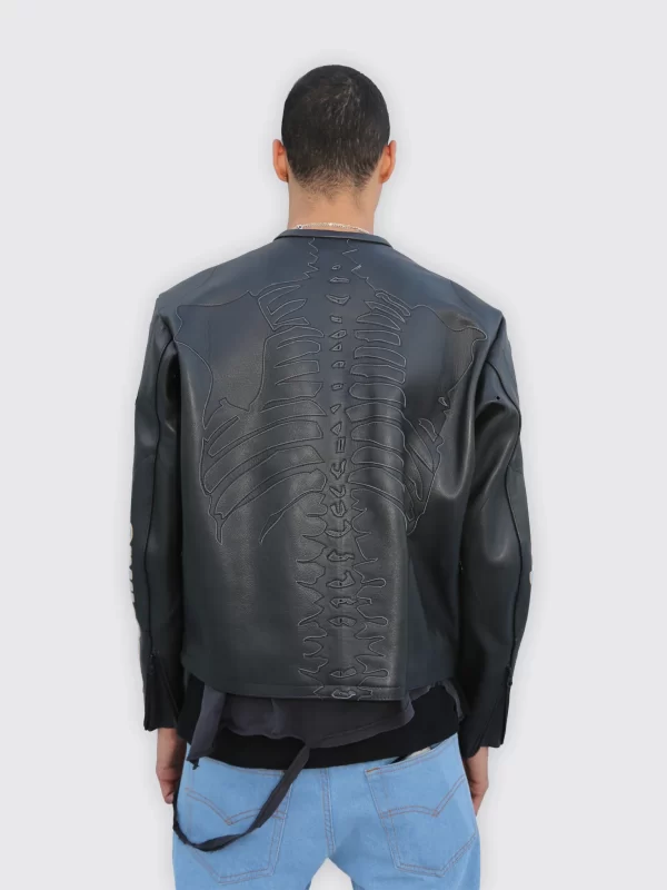 Black Panther Skeleton Leather Jacket