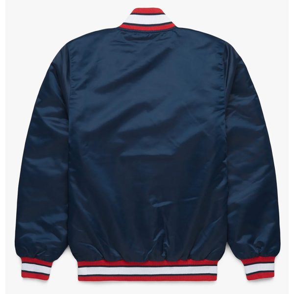 Blue X Starter Atlanta Braves Bomber Satin Jacket