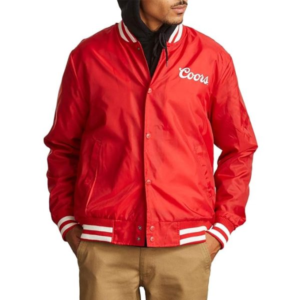 Brixton Men's Coors Signature Bomber Satin Jacket