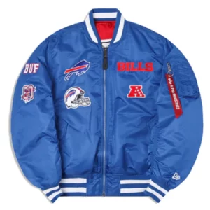 Buffalo Bills Alpha Industries Ma-1 Satin Bomber Jacket