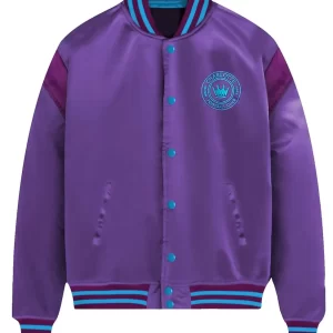 Charlotte FC Purple Satin Bomber Jacket