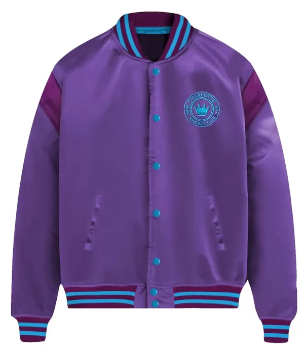 Charlotte FC Purple Satin Bomber Jacket